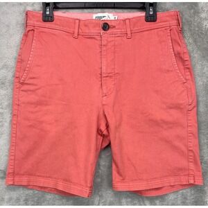Wellen Men's Shorts Sz 33 Salmon Chino Cotton Blend Flat Front 8" Inseam‎